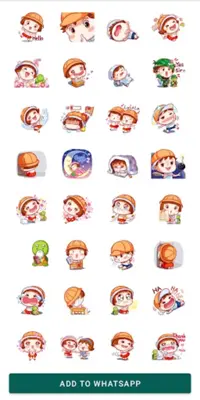 Emoji Cute girls Stickers android App screenshot 2