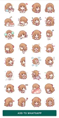 Emoji Cute girls Stickers android App screenshot 5